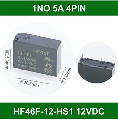 Relais HF46F-12-HS1 commutation stable 5A 250VAC pour systèmes automatisés - 3