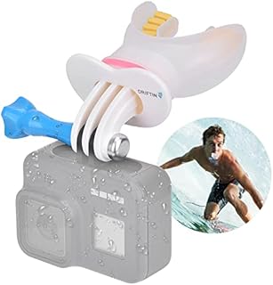 Hands-Free Action Camera FPV Video Recording Food Grade Silicone Bite Mount Mouth Holder w/ Neck Strap for GoPro Akaso DJI Parkour Surfing Skating Rafting Kayaking Skiing Sports