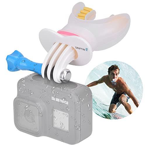 Hands-Free Action Camera FPV Video Recording Food Grade Silicone Bite Mount Mouth Holder w/ Neck Strap for GoPro Akaso DJI Parkour Surfing Skating Rafting Kayaking Skiing Sports