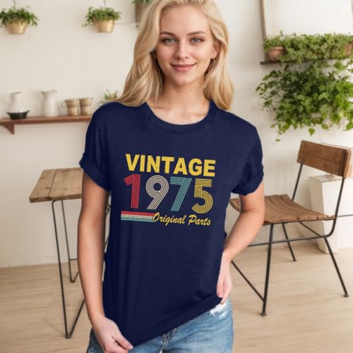 50th 60th Birthday Gift for Women Vintage 1975 1965 Tshirt Birthday Party Tee Graphic Short Sleeve Tops2