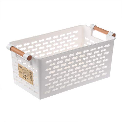 Grande capacité Panier de rangement en plastique Basket de stockage Organisateur Légumes Panier de fruits pour Cuisine Salle de bain Organisateur Boîte de rangement Conteneur Matériau de qualité supér