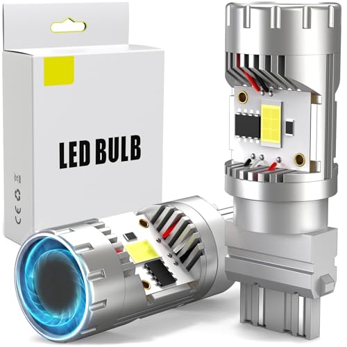 Afibraru 3156 3157 LED Bulb White CANBUS Error Free with Built In Resistor & Turbo Fan, Anti Hyper Flash for Backup Reverse Parking Tail Light DRL, Gift For Fathers Day, Pack of 2