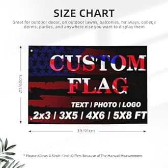 Custom Flag 2x3 Ft Double Sided 3 Ply For Outdoors - Design Your Own Logo/Photo/Picture/Text - Personalized Flags Room Wall Decoration - Customized Two Side Flags Banners Gift for Outside Indoor