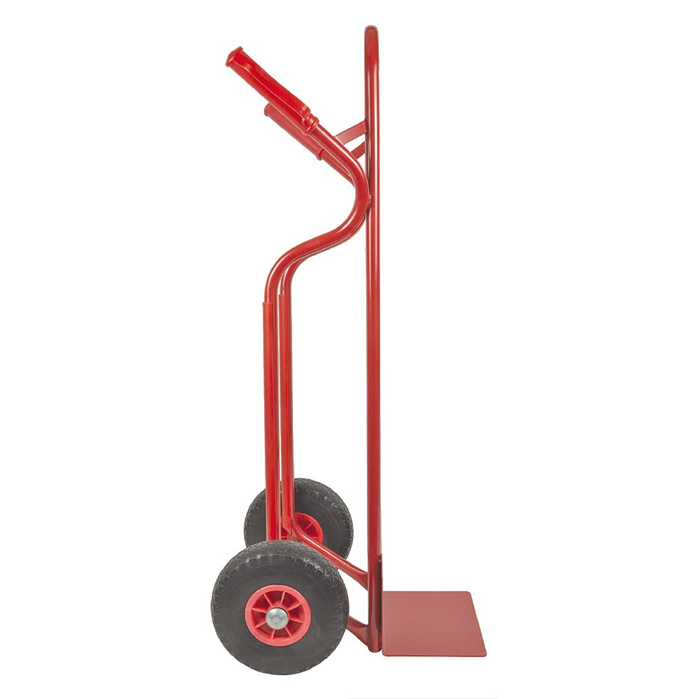 TRESTLES S04 Rot Sackkarre | Stahlgestänge | pannensicheres PU Rad | 250 kg Tragkraft | Treppenrutschkufen | Made in EU