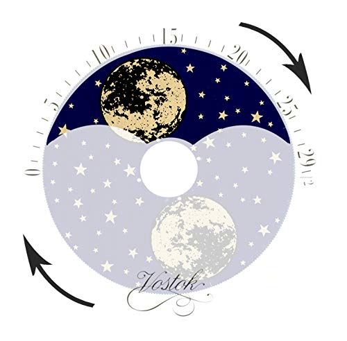 Justime 14 Inch Exclusive Solid Oak Wood Non-Ticking Sweep Mechanical Specialty Moon Phase Moving Dial Wall Clock, Gift, Home Décor (Tcws712-Md-Red Oak) #TOP1