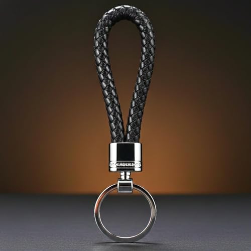 Image of THE MEN THING - Stylish Multicolor Stainless Steel Keychain for Men & Boys (CRIMSON LOOP BRAIDED - BLACK)