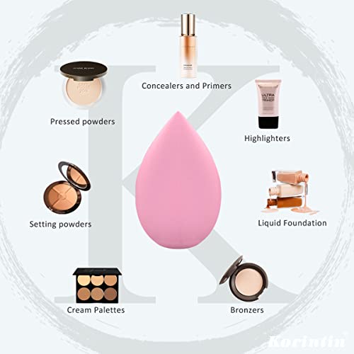 Korintin Make Up Schwamm, 6 PCS Beauty Blender Sponges, Waschbar Latexfrei Cosmetic Schwamm Flawless Foundation Puff Kosmetik Werkzeug, für Flüssigkeit, Creme und Puder,Geschenk für Frauen