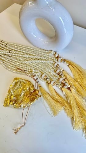 Image of Pearl Prayer Beads Tasbih, 100 Beads, White /Off White with Tassel, Pack of 5, Islamic Religious Gift