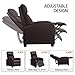 Yaheetech Recliner Armchair Single Padded Seat PU Leather Sofa Lounge Seating Adjustable Leg Rest and Reclining Functions for Home and Theater Brown