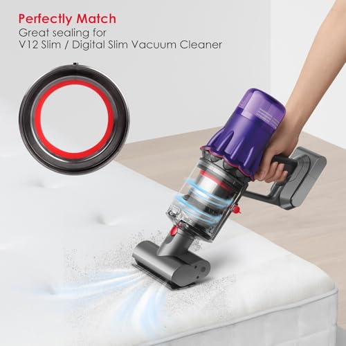 Image of Dust Bin Fixed Sealing Ring Compatible with Dyson V12 SV18 SV20 Detect Slim /Digital Slim Vacuum Cleaner Canister Replacement Parts, Compatible with Dyson Bin Part No. 965272-01