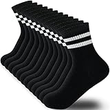 MARRON SMITH Cotton Stripe Socks Women & Men Black White M 6 Pairs