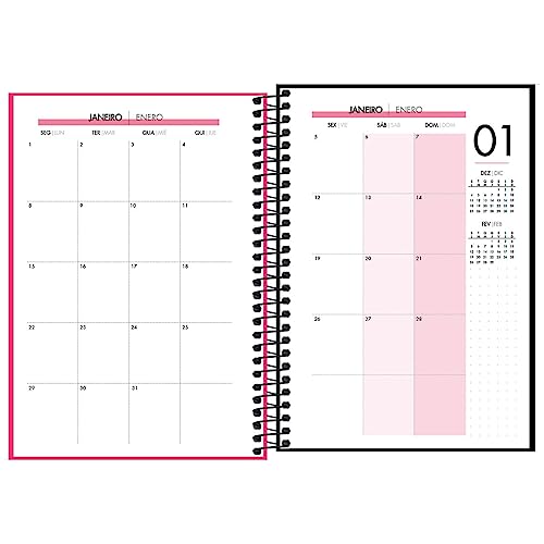 Tilibra - Planner Espiral 12,9 x 18,7 cm Neon 2024 - Turquesa
