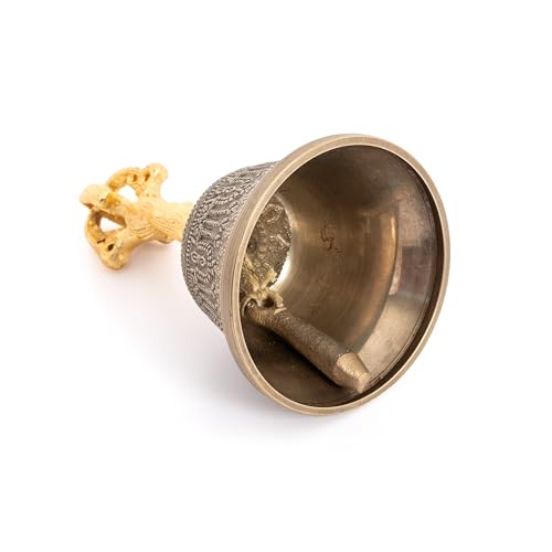Honestly Made Brass bell 12cm, Gold/Silver - Image 3