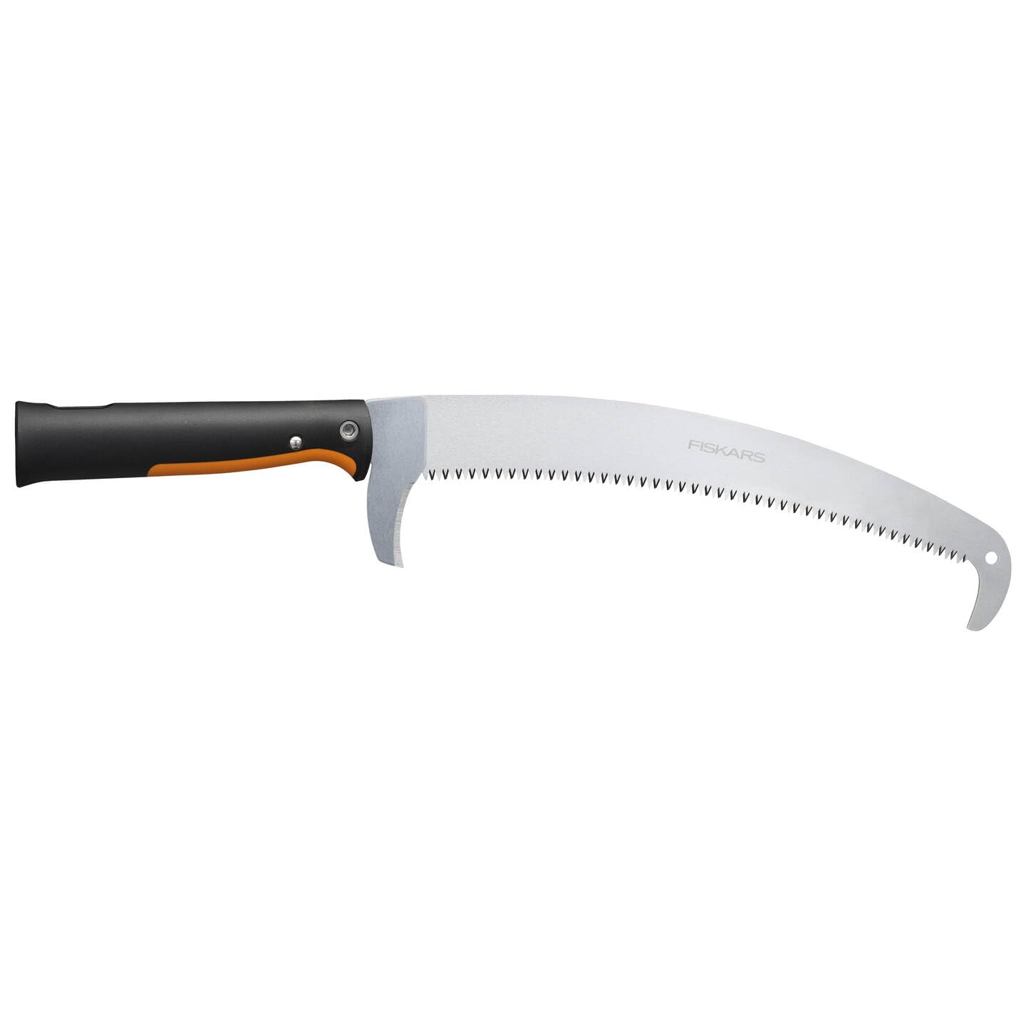 Fiskars OneClick Scie à Branches Courbe, Changement Facile en Un Seul Clic | Idéal pour Branches Hautes avec Manche Télescopique, Longueur:62,1cm, Noir/Orange, 1080690