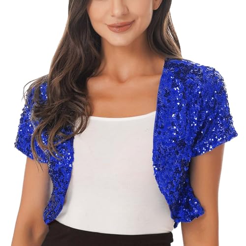 Veste à paillettes pour femme avec coupe fluide pour club et cardigan jazz NR9