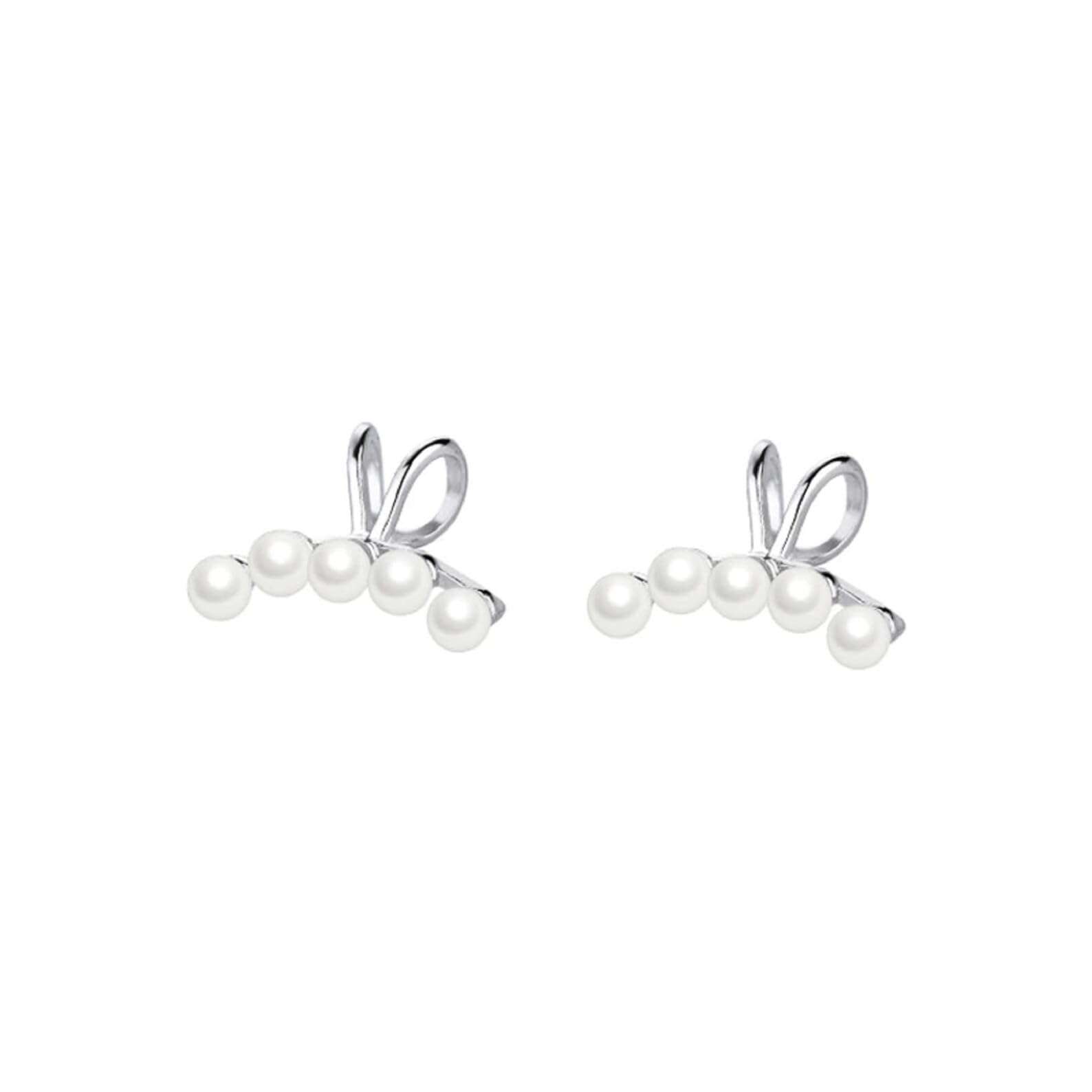 El Regalo 2PCs Tiny Pearl Cuff Cartilage Non-Pierced Clip On Earrings for Girls & Women- Vintage Pearl Clip Earrings (2 Silver) (B0D2GJPX41) Amazon Price History, Amazon Price Tracker