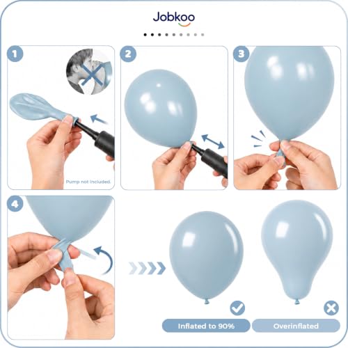 Image of Jobkoo Dusty Blue Balloons 12 Inch, 50 Pcs Pale Aqua Muted Latex Balloon