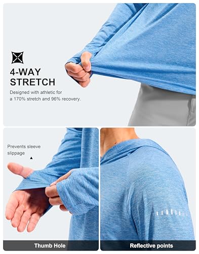 Image of Men's Sun Protection Hoodie Shirts Long Sleeve UPF 50+ Swim Shirts for Men Rash Guard Fishing Shirt Quick Dry