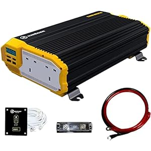 K KRIËGER 1500 Watts Power Inverter 12V to 230V, Modified Sine Wave Car Inverter, Dual 230 Volts UK/British AC Outlets, DC to AC Converter with Installation Kit Included – SGS CE Approved.