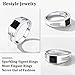 Men's Classic Square Black Onyx Band Ring Black Gemstone Ring Platinum Gold Vermeil Silver Wedding Engagement Anniversay Fashion Promise Band Ring, Size 8
