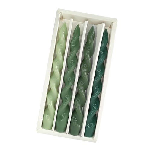 Bougie conique en spirale verte pour embellir vos tables de mariage et repas de fête