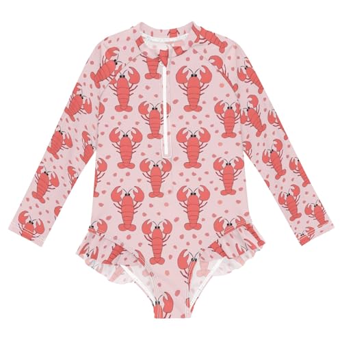 Traje de baño de una pieza UPF 50+ protección solar manga larga para niñas de 3-12 años
