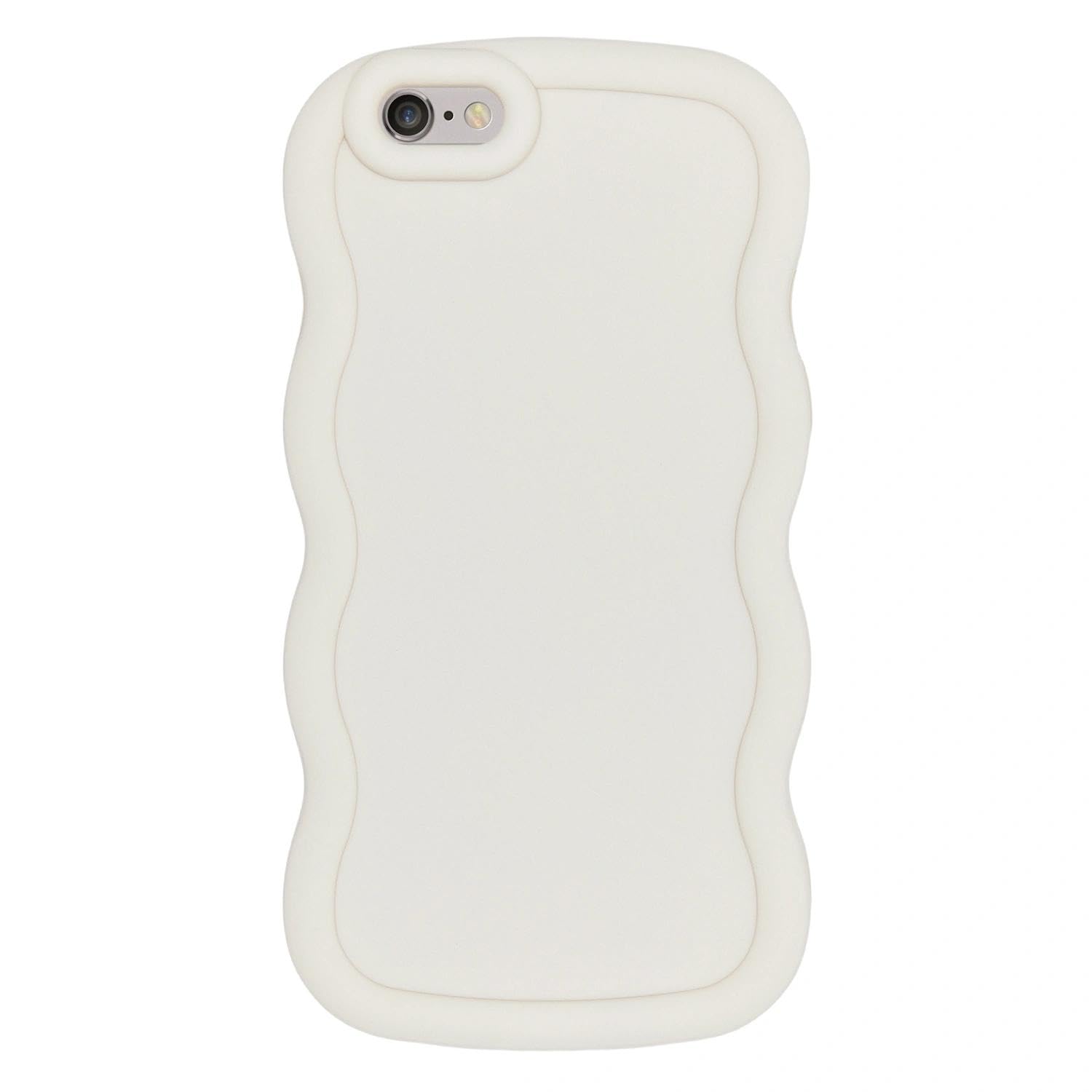Slim Fit Case for iPhone 6 and iPhone 6S 4.7-Inch, Wave Frame, Cute Soft TPU Thin Protective Phone Cover for Women, Creamy White