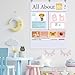 Blosssound 34 x 27 All About Letter Pocket Chart 103 ABC Flash Cards Letter of The Day Week Chart Alphabet Tracing Educational Wall Poster Teachers Homeschool Learning Activities(White)