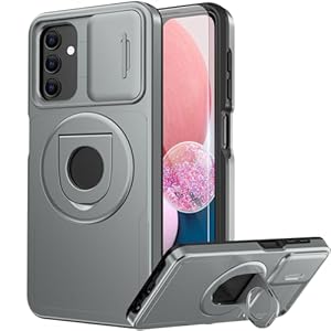 FUNMIKO for Samsung Galaxy S20 FE Case with Sliding Camera Lens Cover and Glass Screen Protector – Magnetic Kickstand – Shockproof Protective Phone Case for Men Women Girls – Grey