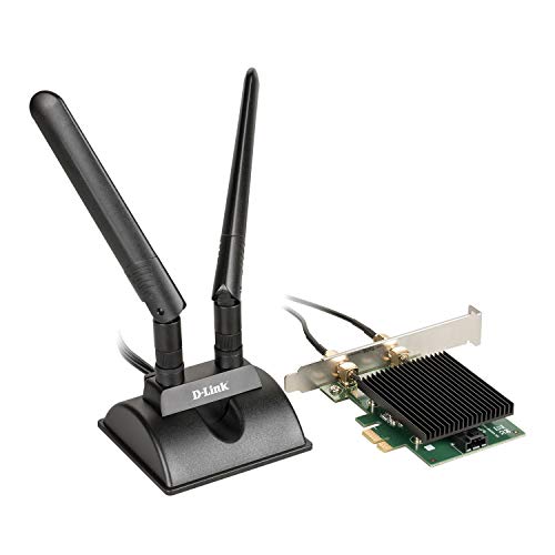 Image of D-Link AX3000 Wi-Fi 6 PCIe Adapter with Bluetooth 5.1, Wi-Fi Network Card for PC, Next Gen 802.11ax, WPA3 Encryption, 2 High-Performance Antennas & Base (DWA-X3000)