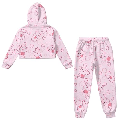 Hoodies and Jogger Pants Set for Kids Girls Sweatsuit Fall Clothing Sets Long Sleeve Hooded Sweatshirt & Sweatpant2