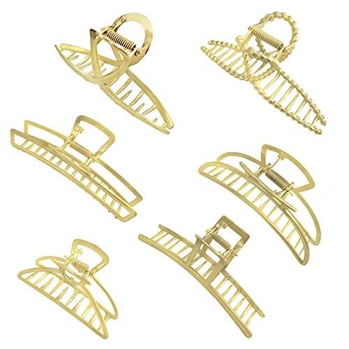 6 Pcs Large Metal Hair Claw Clips for Women Thick Hair, Non-Slip Hair Claw Clips Suitable for Any Hairstyles