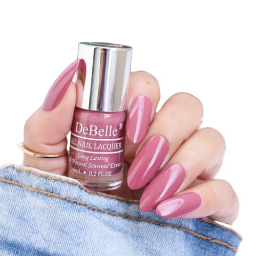 Image of DeBelle Gel Nail Polish Magical Misha(Dark Magenta Mauve Nail Paint)|Non UV - Gel Finish |Chip Resistant | Seaweed Enriched Formula| Long Lasting|Cruelty and Toxic Free| 6ml