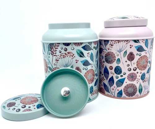 Eigenart Case Linnea LI92120 - Juego de 2 latas de metal redondas con cierre de rosca y capacidad de 175 g