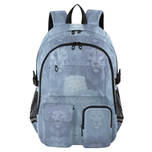 Mochilas para trabajo y universidad azul Lions Art para adolescentes