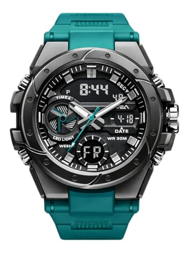 Image of V2A Styrke 5120 Analog Digital Watch for Men | Hybrid Multi Display Dial | Alarm Stopwatch Day Date 12 /24 Hr | TPU Strap | 30M Water Resistant | Gift for Mens
