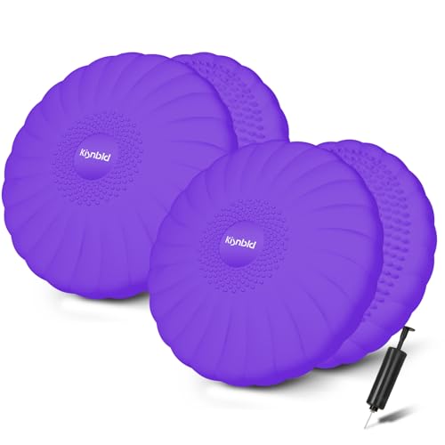 Image of kisnbld Wobble Cushion, Extra Thick Wiggle Seat for Sensory Kids, Non-slip Balance Disc with Inflation Pump for Adults Core Strength, Posture Improvement & Physical Therapy (13.5in /34cm)