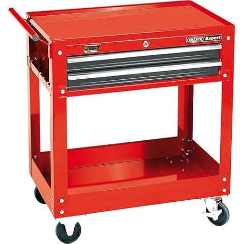 Draper 07635 2-Drawer Tool Trolley with Lockable Drawers Cover