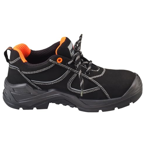 Udyogi Edge Hummer-Vegan Sporty Safety Shoes for Men|Lightweight,Water-Repellent Suede Microfiber Leather|Direct Injected Process PU-SRC,Double Density,Anti-static Sole and Alloy Steel Toe. Size 5