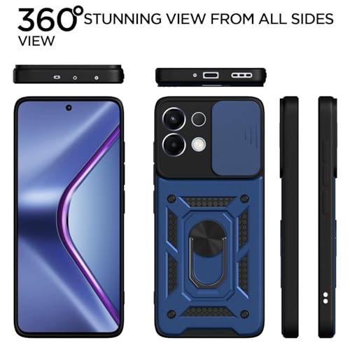 Image of Luxe Back Cover for Oppo K13 Turbo 5G / Oppo K13 Turbo Pro 5G | D10 Tough Armor Case | Sliding Camera Shield | 360 Protection | Kickstand Ring Holder | Military-Grade Bumper Case