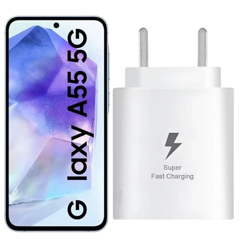 Image of Original 25Watt Adaptor Compatible for Samsung Galaxy A55 /M55 /M15 /F15 /M14 /M34 /F34 /A34 /F14 5G /S24 Ultra /S24 /S23 /S23 Fe /S21 Fe /Z Fold /Z Flip /5 /4-White