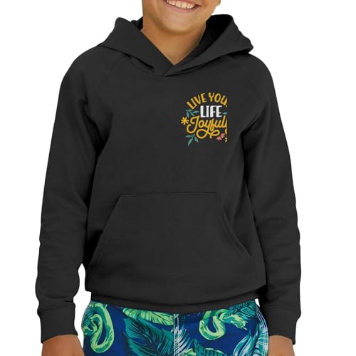 Sweat à capuche enfant bien être avec message positivite