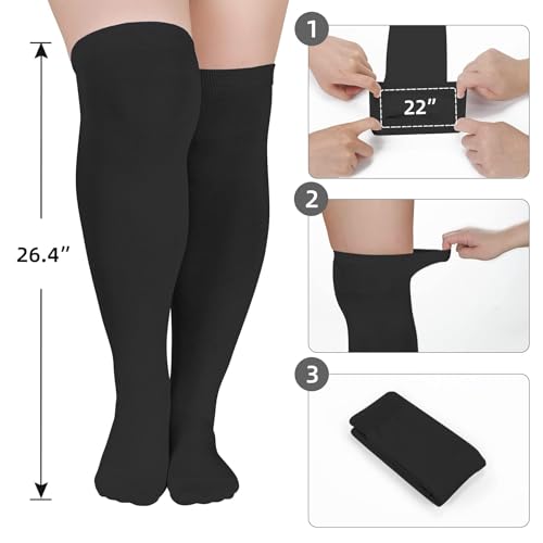 Zando Striped Plus Size Womens Thigh High Socks Thigh Highs Over The Knee Socks Thick Thighs Long Leg Warmer Halloween4