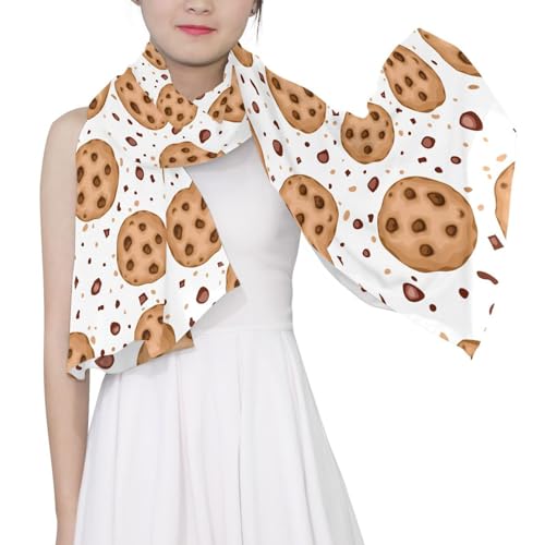 Cookies Women's Silk Scarf Lightweight Fashion Long Scarves Sunburn Shawls3