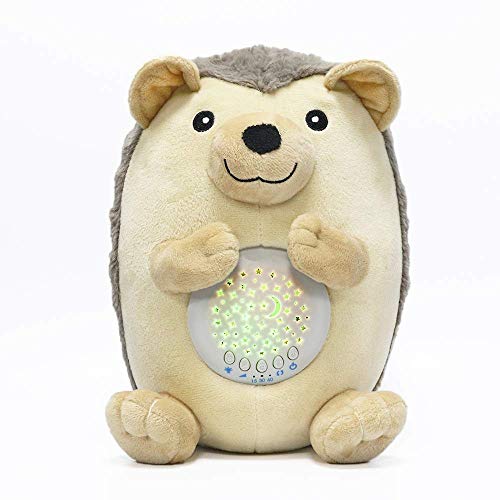 BEREST Baby Sleep Soother Hedgehod, Lullabies & Shusher White Noise Machine Sound Soother, Nursery Decor Night Light Projector, Toddler Crib Sleep Aid, Baby Shower Gifts Portable Hedgehod Toy