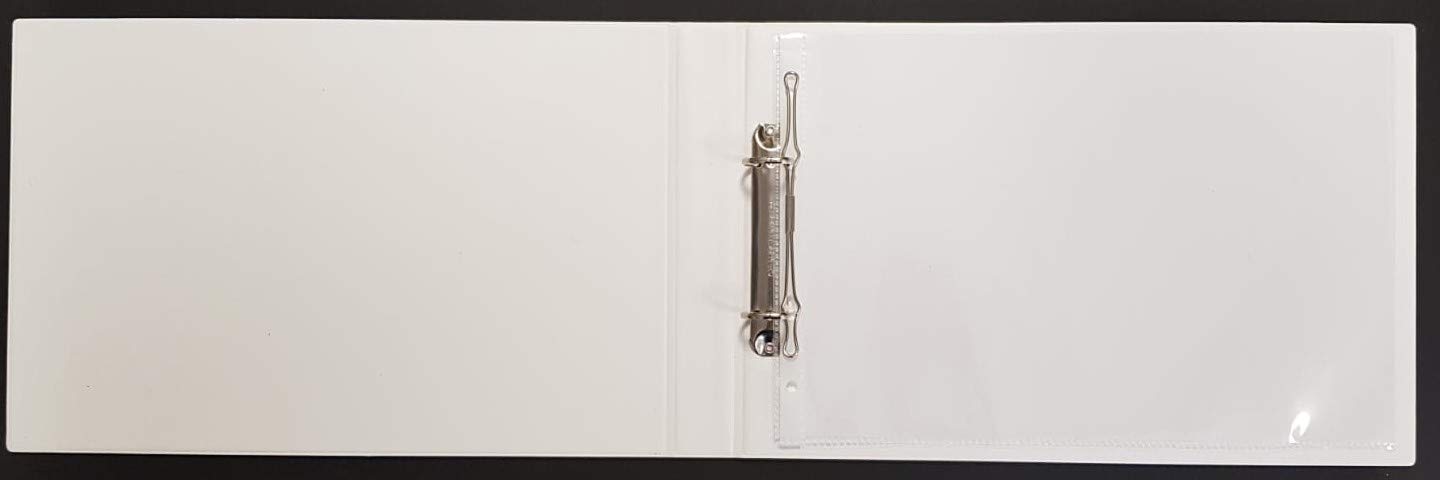 10x Ringbuch A4 Weiß Querformat Ordner mit Sichttasche | 10er Set A4 Ordner in Weiß Querformat mit Drahtniederhalter & transparenter Einschubtasche auf der Vorderseite.