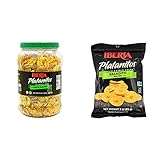 Iberia Plantain Chips Jar Lightly Salted, 28 Oz (1.75 lb) + Iberia Lightly Salted Plantain Chips 3...