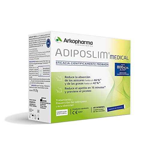 Arkopharma Adiposlim Medical 45 Sobres, Prevención del Sobrepeso, Reduce el Apetito, Saciante +...