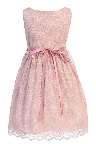 Big Girl Stretch Dress With Scallop Edges Husky Plus Size Flower Girl Dress Blush Pink Size 18 Husky #TOP1
