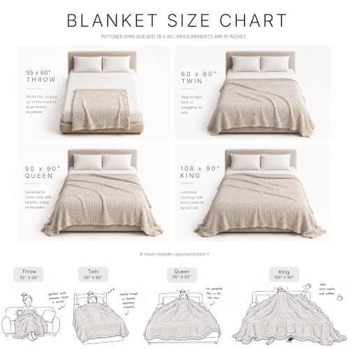 Image of GOTS Certified 60 inchX80 inch Twin 100% Organic Cotton Waffle Blanket-Dark Purple | Premium Waffle Blankets & Throws for Bed, Throw Blanket for Couch, Modern & Cozy Blanket, All Season, Comfy and Soft Blankets